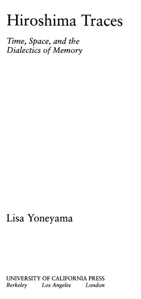 Cover image for book Hiroshima Traces
