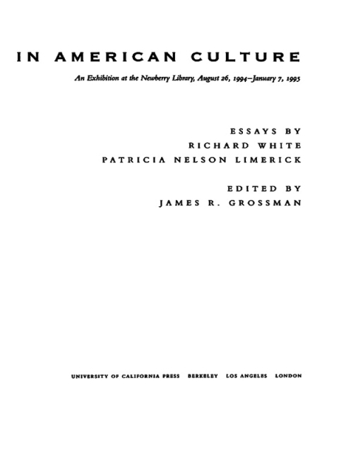 Cover image for book The Frontier in American Culture