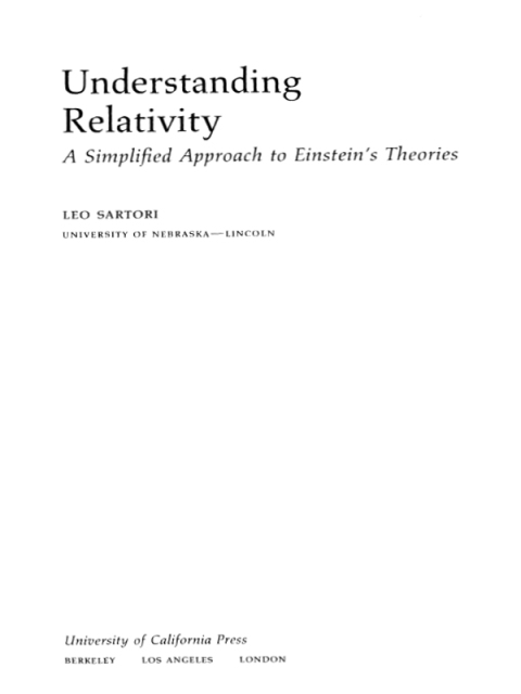 Cover image for book Understanding Relativity