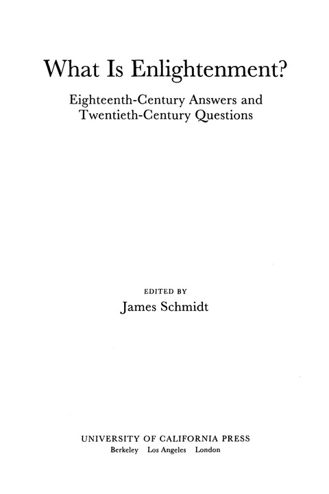 Cover image for book What Is Enlightenment?