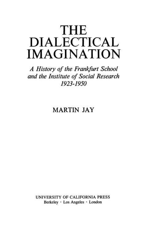Cover image for book The Dialectical Imagination
