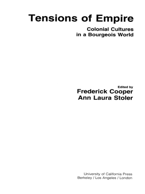 Cover image for book Tensions of Empire