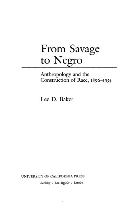 Cover image for book From Savage to Negro