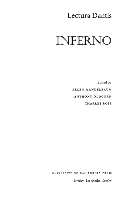 Cover image for book Lectura Dantis, Inferno