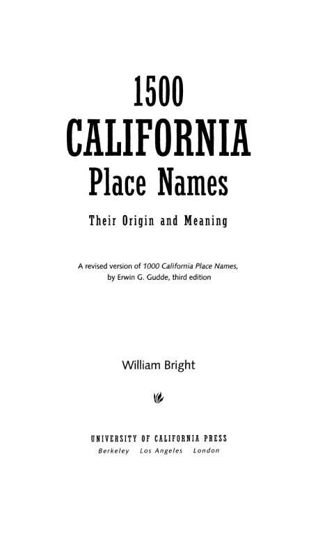 Cover image for book 1500 California Place Names