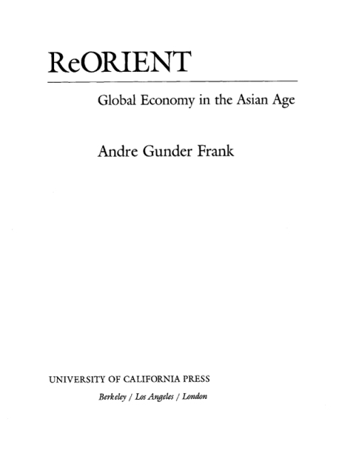 Cover image for book ReORIENT