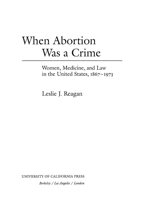 Cover image for book When Abortion Was a Crime