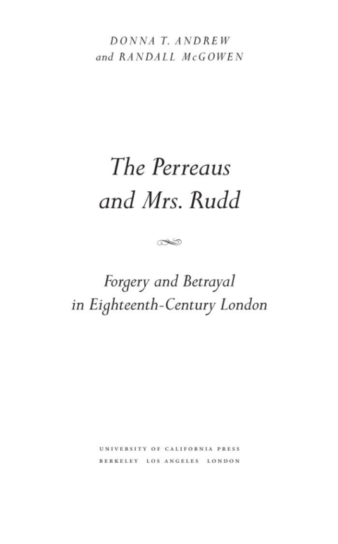 Cover image for book The Perreaus and Mrs. Rudd
