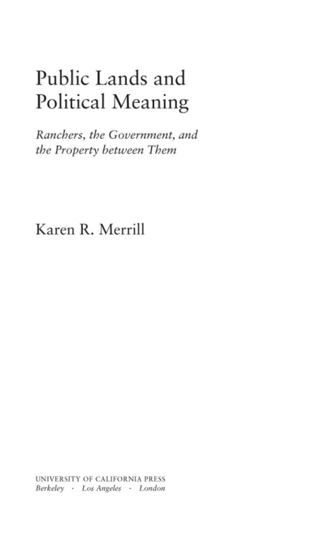 Cover image for book Public Lands and Political Meaning