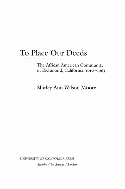 Cover image for book To Place Our Deeds