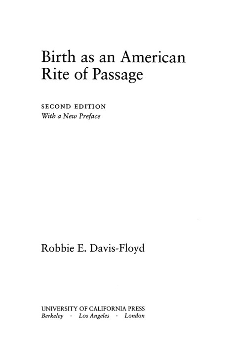 Cover image for book Birth as an American Rite of Passage