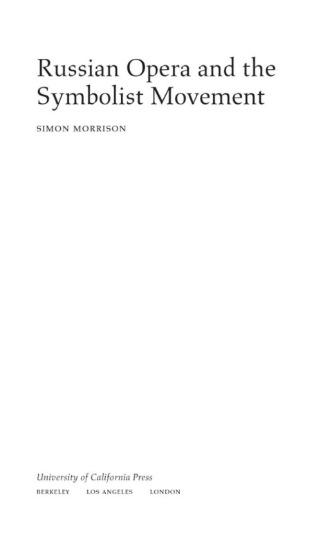 Cover image for book Russian Opera and the Symbolist Movement