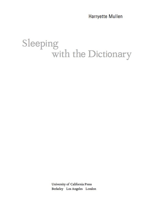 Cover image for book Sleeping with the Dictionary