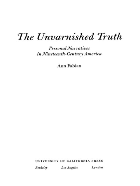 Cover image for book The Unvarnished Truth