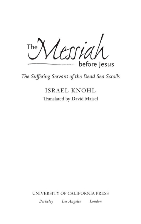 Cover image for book The Messiah before Jesus