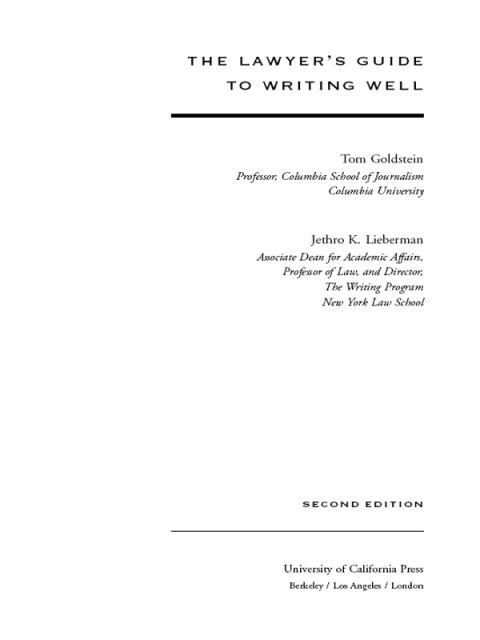 Cover image for book The Lawyer's Guide to Writing Well