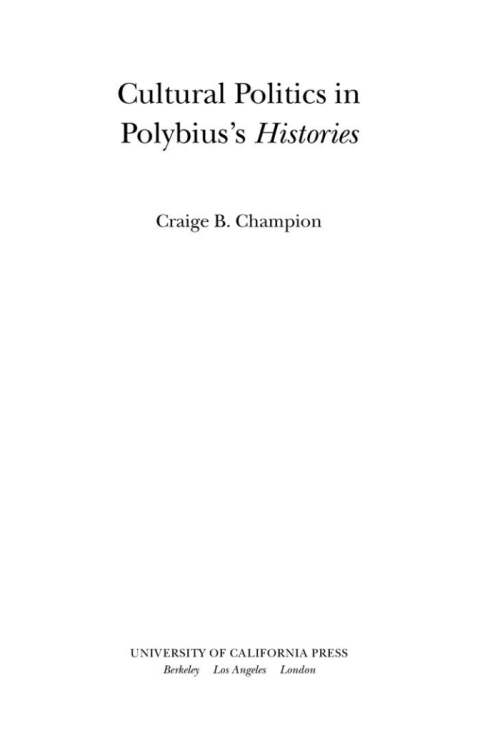 Cover image for book Cultural Politics in Polybius's Histories