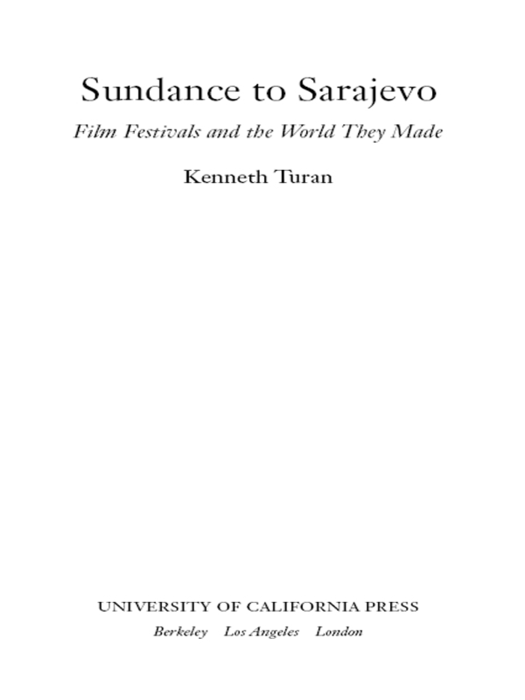 Reflowable Sundance to Sarajevo; $32.13