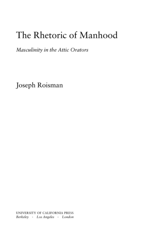 Cover image for book The Rhetoric of Manhood