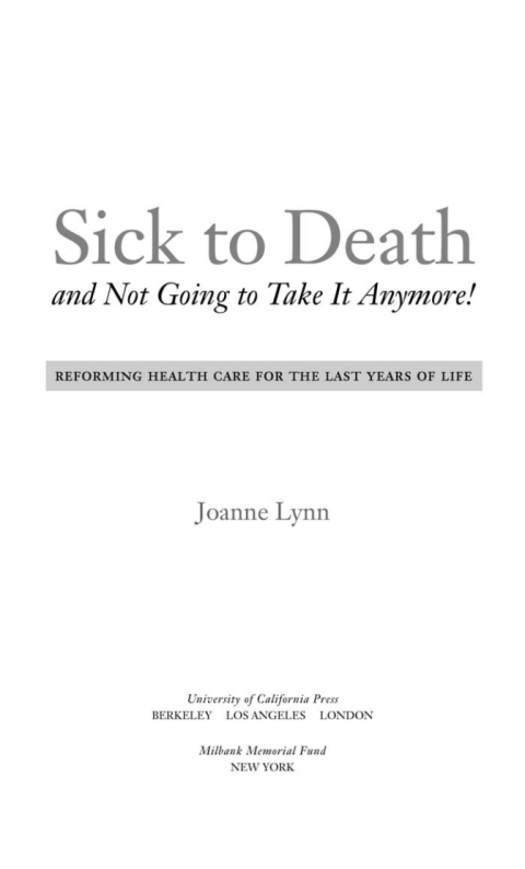 Cover image for book Sick To Death and Not Going to Take It Anymore!
