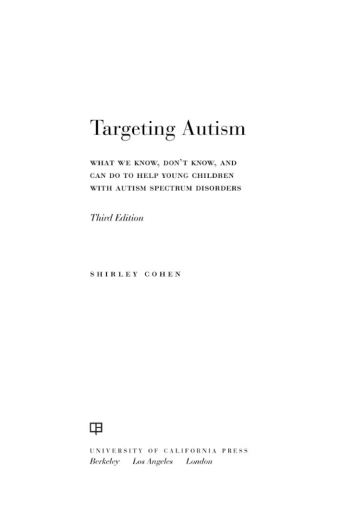 Cover image for book Targeting Autism