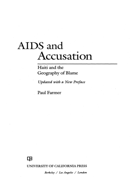Cover image for book AIDS and Accusation