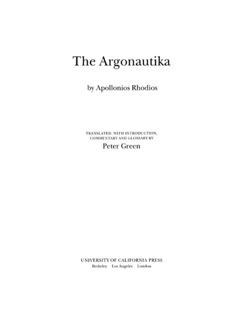 Cover image for book The Argonautika