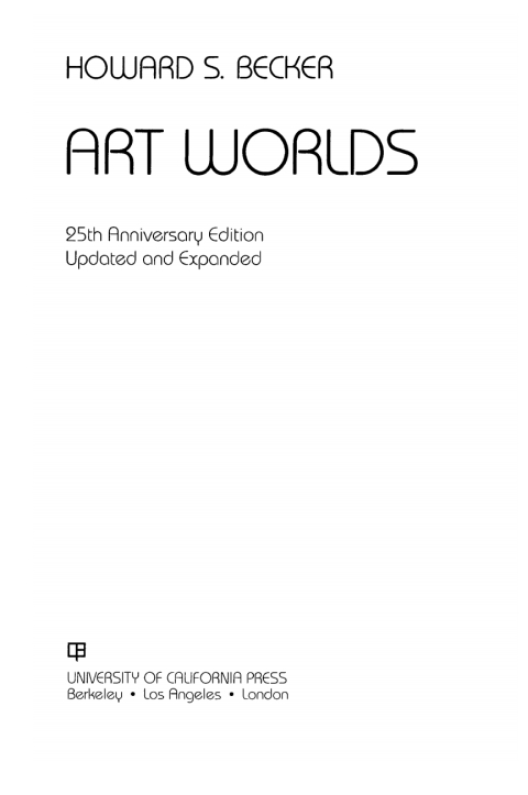 Cover image for book Art Worlds