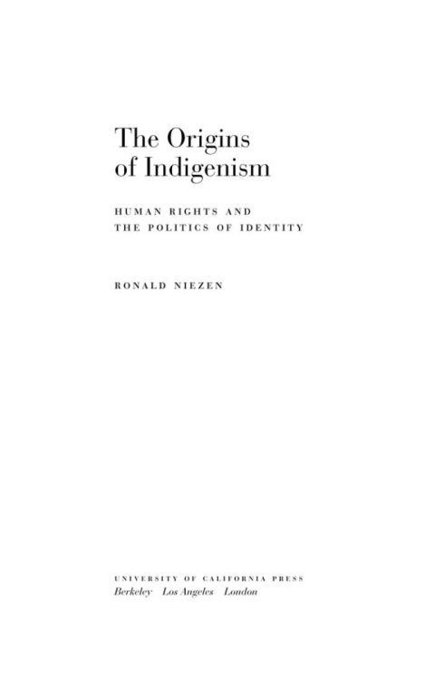 Cover image for book The Origins of Indigenism