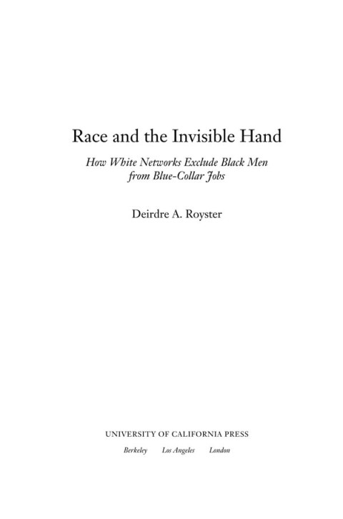 Cover image for book Race and the Invisible Hand