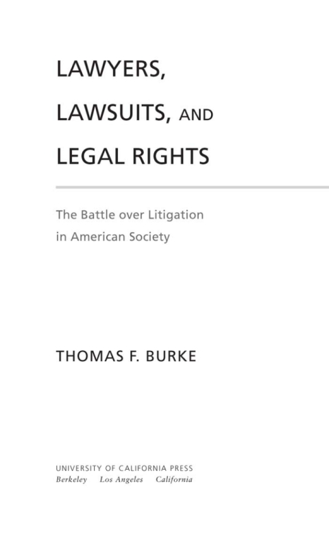 Cover image for book Lawyers, Lawsuits, and Legal Rights