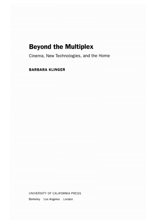 Cover image for book Beyond the Multiplex