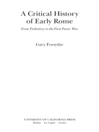 Titelbild: A Critical History of Early Rome 1st edition 9780520249912