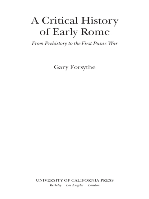 Cover image for book A Critical History of Early Rome