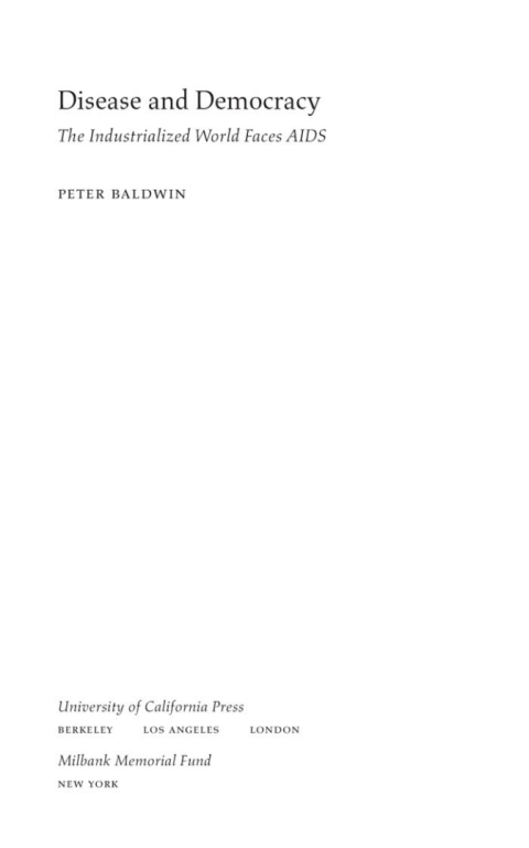 Cover image for book Disease and Democracy