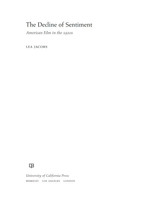 Cover image for book The Decline of Sentiment