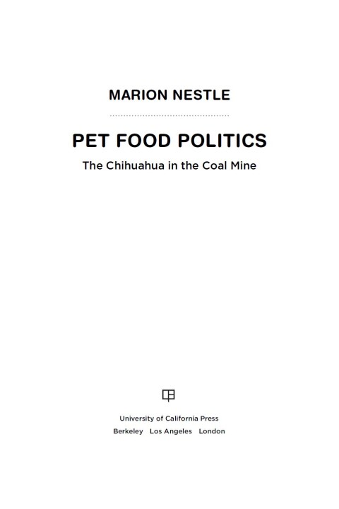 Cover image for book Pet Food Politics