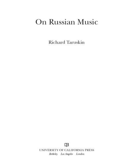 Cover image for book On Russian Music