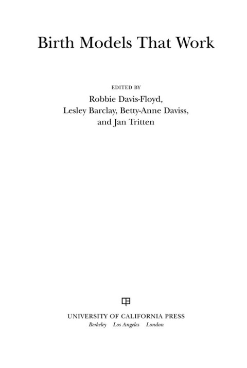 Cover image for book Birth Models That Work