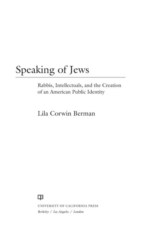 Cover image for book Speaking of Jews