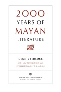 Cover image: 2000 Years of Mayan Literature 1st edition 9780520232211