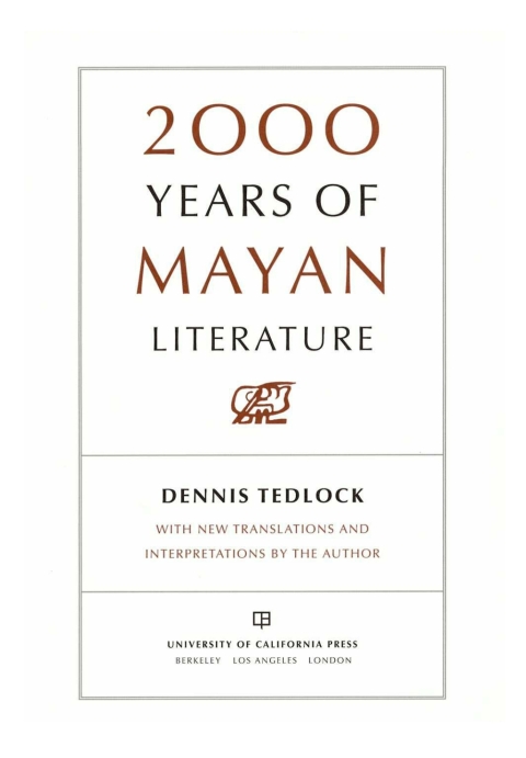 Cover image for book 2000 Years of Mayan Literature