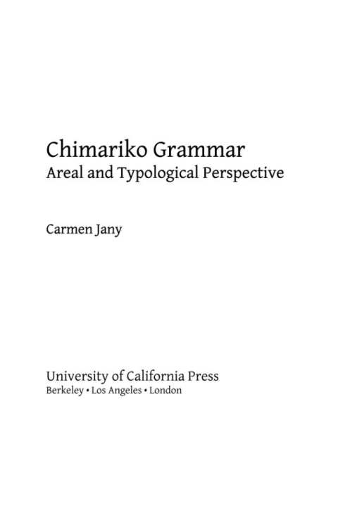 Cover image for book Chimariko Grammar