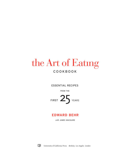 Cover image for book The Art of Eating Cookbook