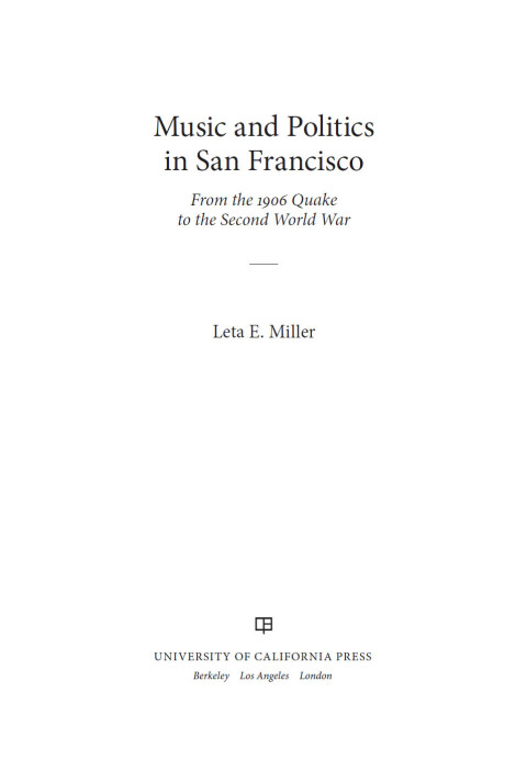 Cover image for book Music and Politics in San Francisco
