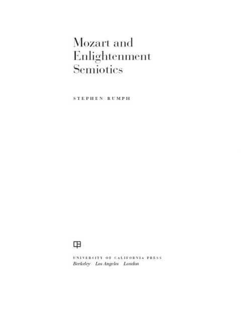 Cover image for book Mozart and Enlightenment Semiotics