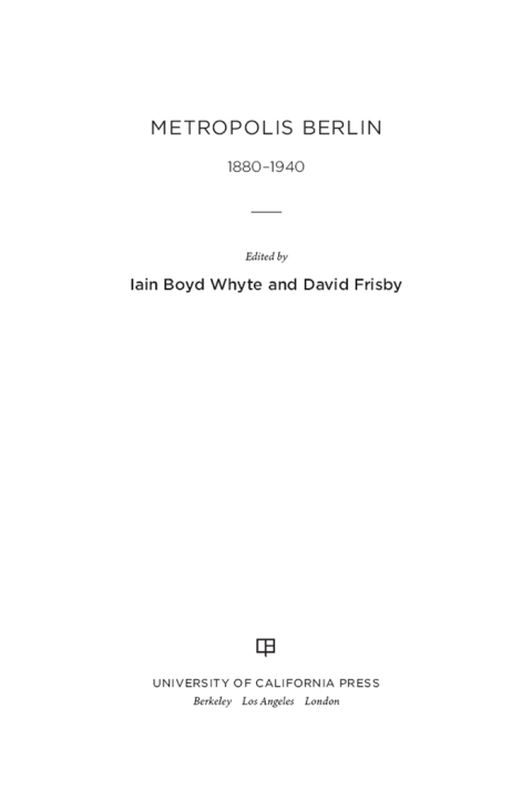 Cover image for book Metropolis Berlin