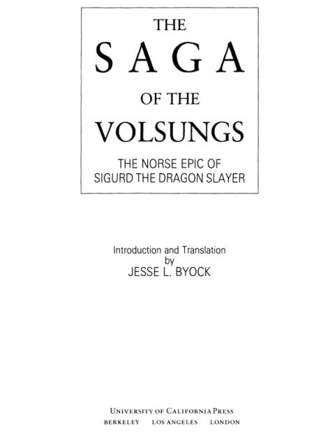 Cover image for book The Saga of the Volsungs