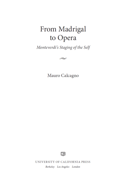 Cover image for book From Madrigal to Opera