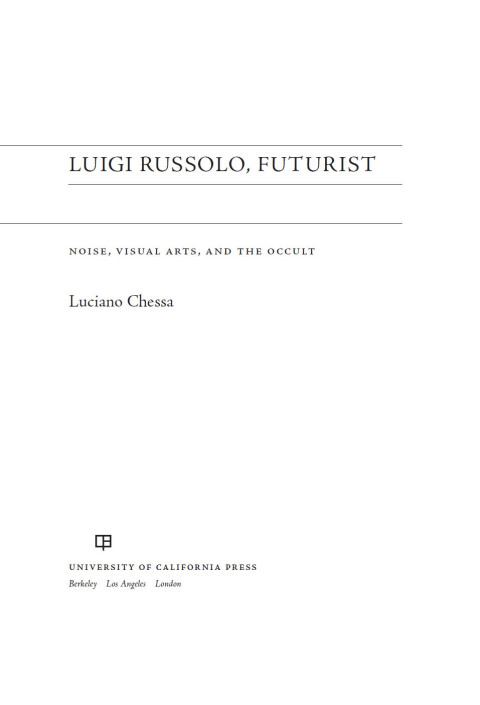 Cover image for book Luigi Russolo, Futurist